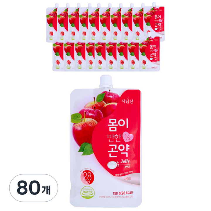 자담선 몸이반한 곤약젤리 사과맛, 130g, 80개