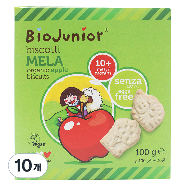 바이오주니어 유기농 사과 비스킷, 100g, 10개