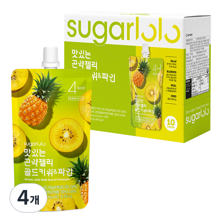 슈가로로 맛있는 곤약젤리 골드키위 & 파인 10개입, 1.5kg, 4개
