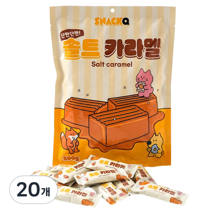 스낵큐 소금 카라멜 80p, 20개, 500g