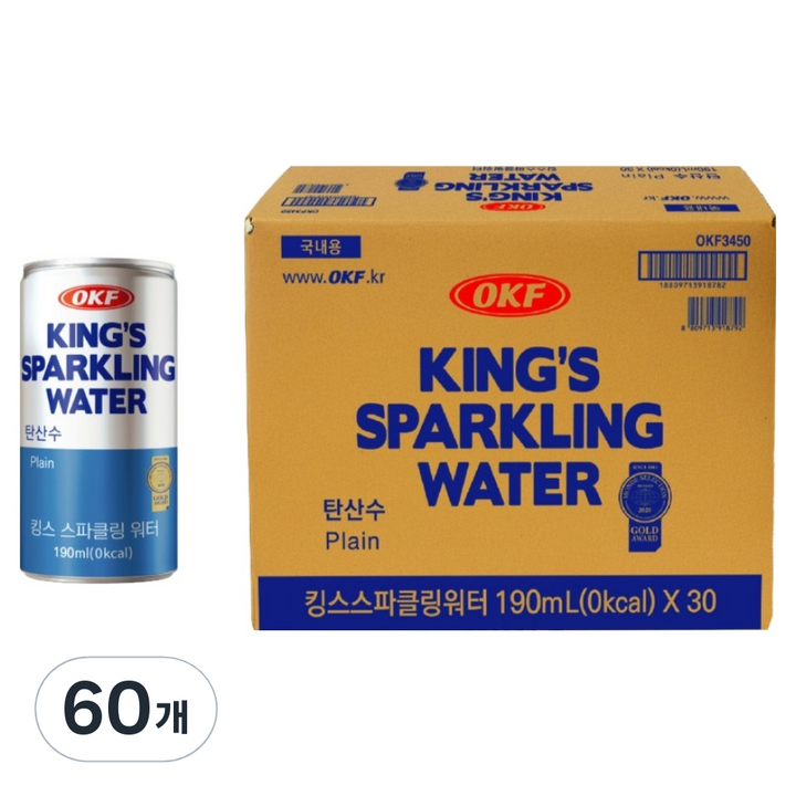 오케이에프 킹스스파클링워터, 60개, 190ml