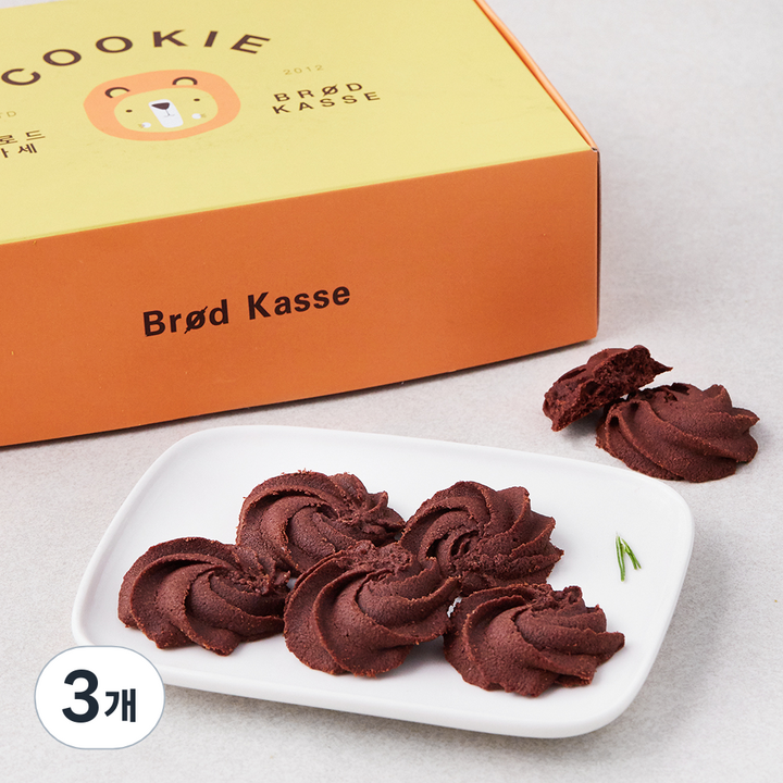 브로드카세 카카오 버터쿠키, 180g, 1개입, 3개