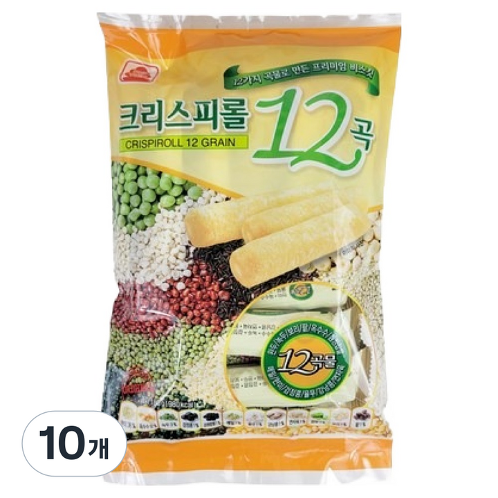 크리스피롤 12곡 바삭한 과자, 10개, 180g