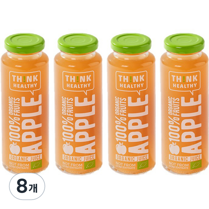 띵크헬씨 유기농 NFC 착즙 사과주스, 8개, 240ml