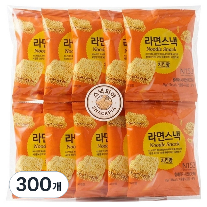 노브랜드 스낵피아 라면스낵과자, 25g, 300개
