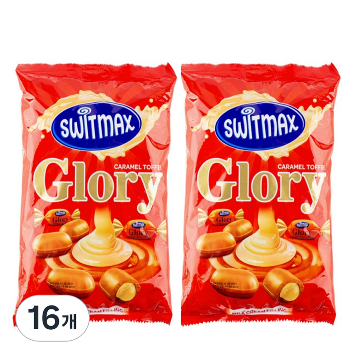 GLORY 카라멜 토피 밀크크림 캔디, 1kg, 16개