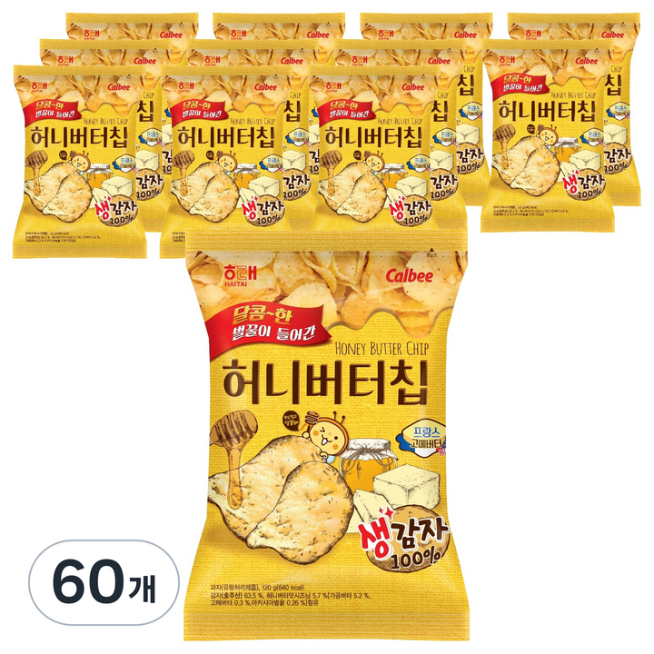 해태제과 허니버터칩, 120g, 60개