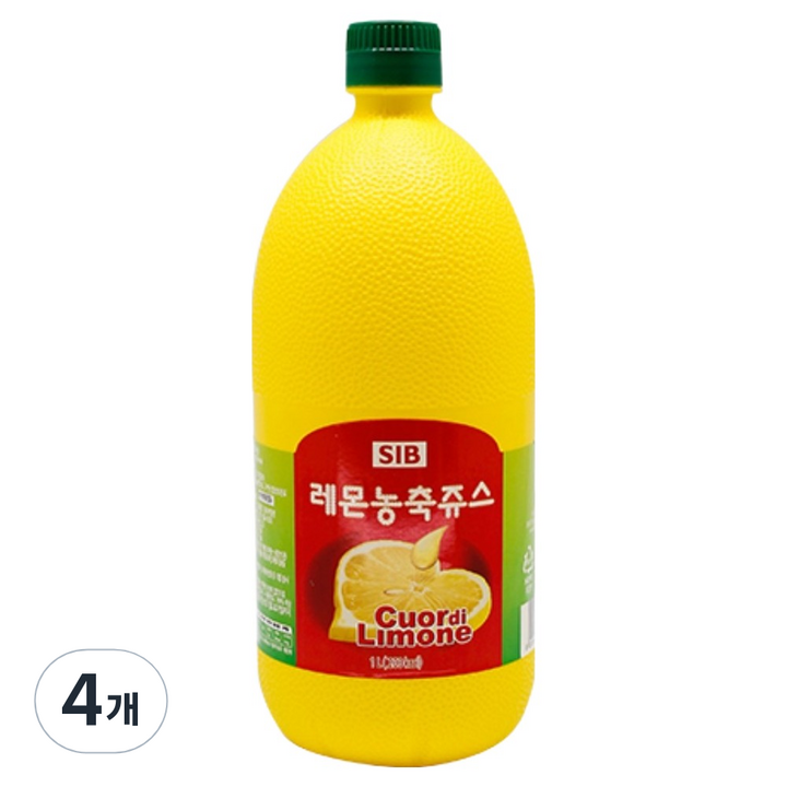 SIB선인 레몬 농축 주스, 1L, 4개