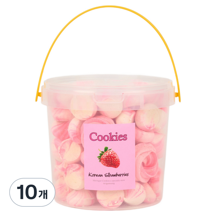 아리감성 딸기 머랭쿠키 원통형 1.5L, 120g, 10개