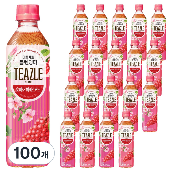 티즐 제로 오미자 히비스커스, 500ml, 100개