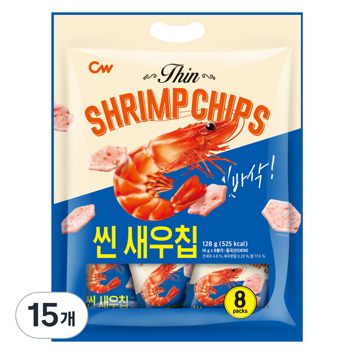 청우식품 씬새우칩, 15개, 128g