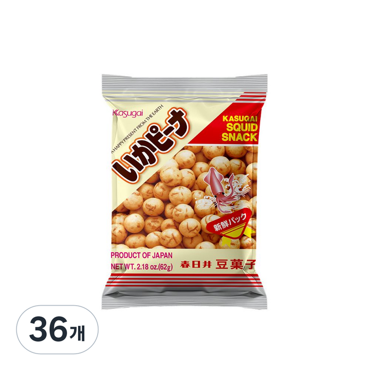 카수가이 이카 피넛 과자, 62g, 36개
