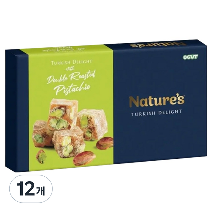 오굿 로쿰 네이쳐스 터키쉬 딜라이트 더블로스티드 피스타치오, 250g, 12개