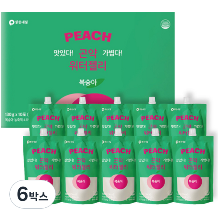 맑은내일 곤약 워터젤리 복숭아, 6박스, 1.3kg