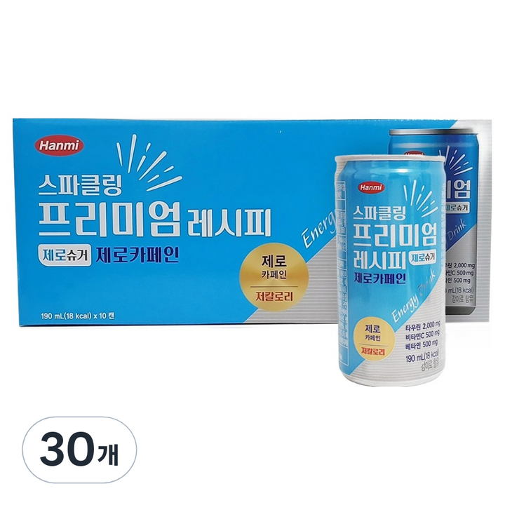 한미헬스 사이언스 스파클링 프리미엄 레시피 제로슈가 제로카페인, 30개, 190ml