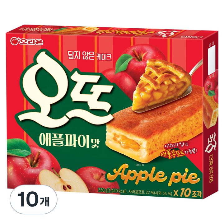 오리온 오뜨 애플파이맛 10p, 350g, 10개
