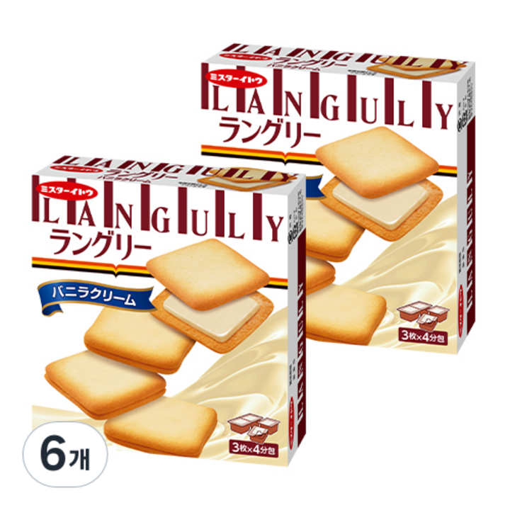 랑그리 바닐라향 크림 샌드, 132g, 6개