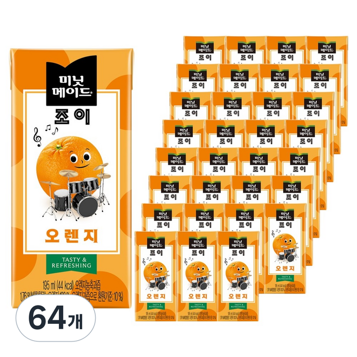 미닛메이드 조이 오렌지, 195ml, 64개