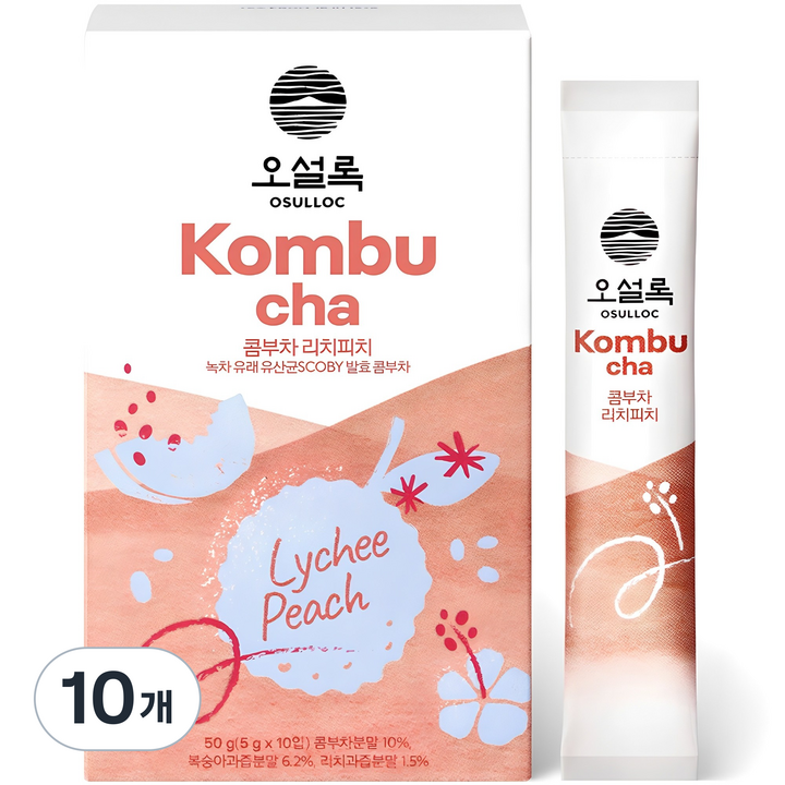 오설록 콤부차 리치피치, 5g, 10개입, 10개