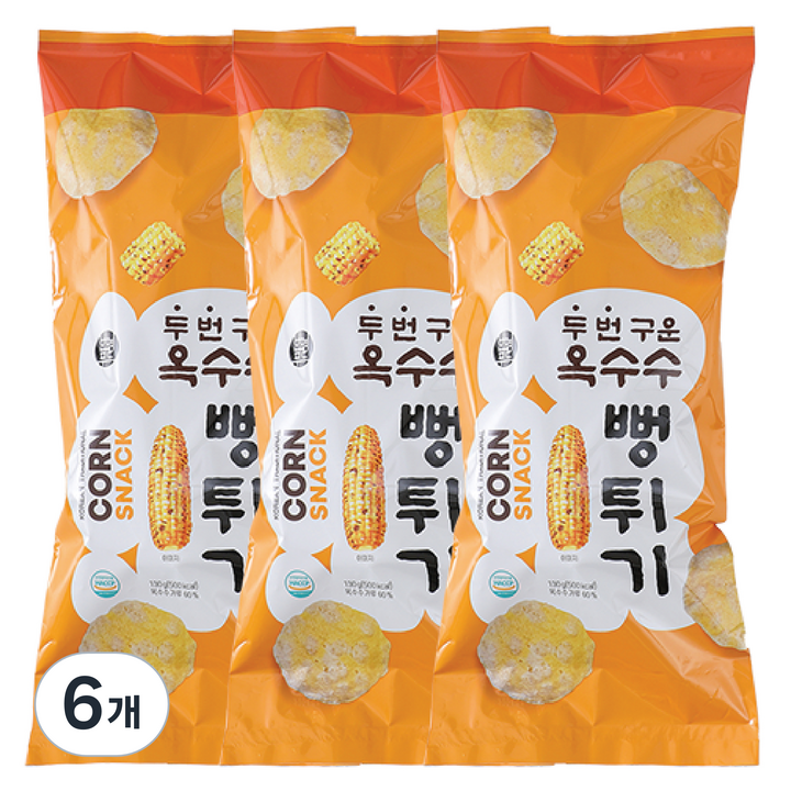 번영푸드 두번 구운 옥수수 뻥튀기, 6개, 130g