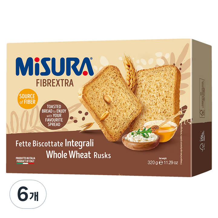 미주라 토스트 비스켓, 320g, 6개