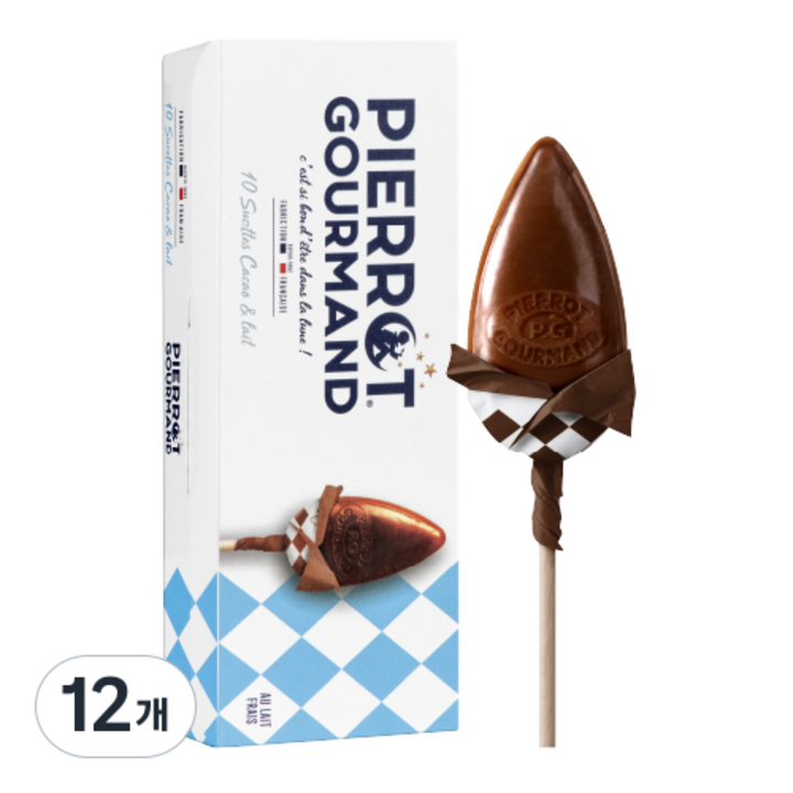 피에로구르망 롤리팝 밀크코코아맛 10p, 130g, 12개