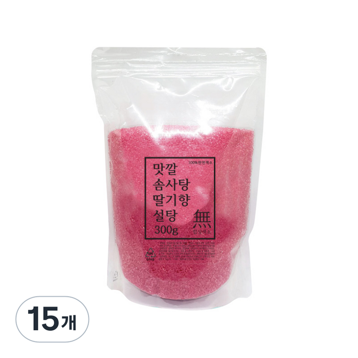 맛깔 솜사탕 딸기향 설탕, 300g, 15개