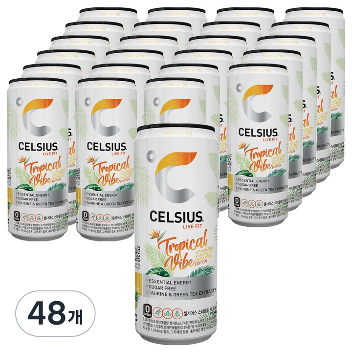 셀시어스 오리지널 스파클링 트로피컬바이브 탄산음료, 48개, 325ml