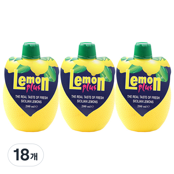 유로푸드 레몬플러스 음료, 200ml, 18개