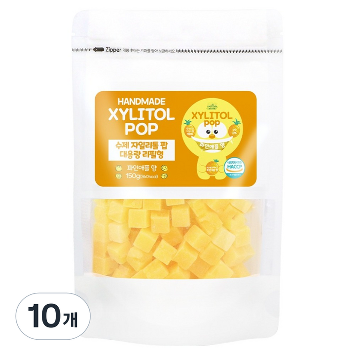 자일리톨팝 파우치 파인애플, 150g, 10개