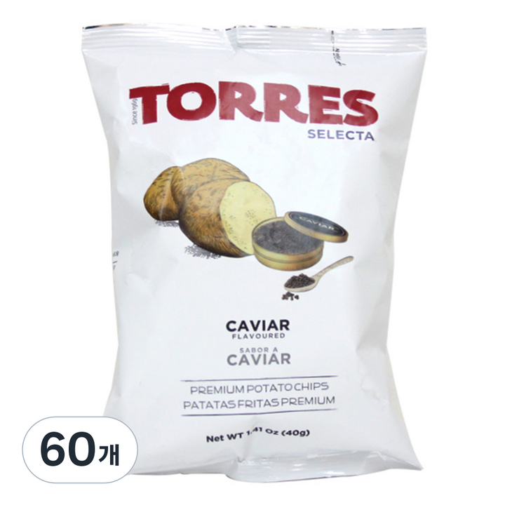 토레스 셀렉타 캐비어 감자칩, 40g, 60개