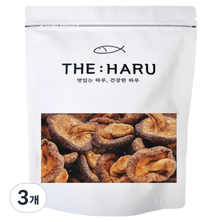 THEHARU 야채칩 짜지않은 표고버섯칩 대용량, 3개, 150g
