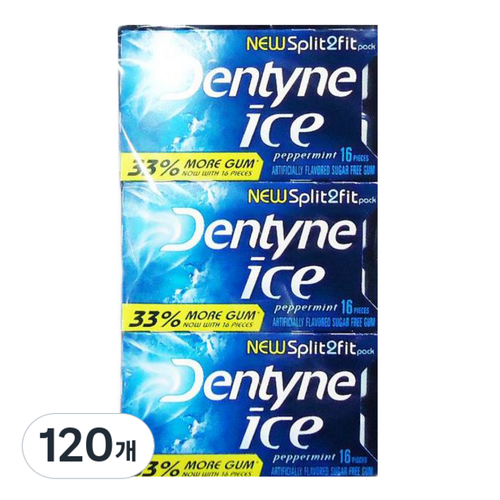 캐드버리아담스 덴타인 아이스 페퍼민트 츄잉껌, 24g, 120개