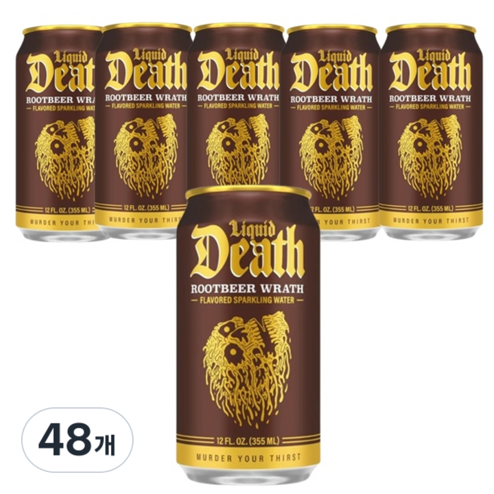 리퀴드데스 루트비어향 스파클링 워터, 48개, 355ml