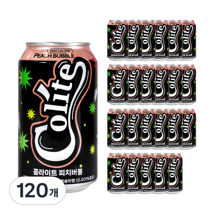 콜라이트 피치버블 제로콜라, 355ml, 120개