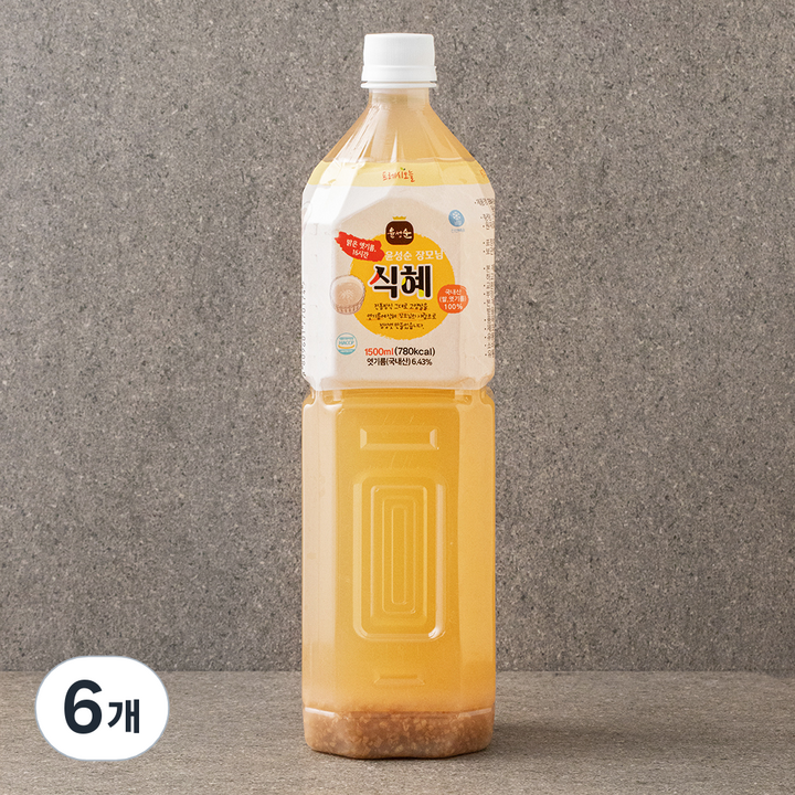 윤성순콩킹 프레시오늘 신선냉장 맑은 엿기름 16시간 장모님 식혜, 1500ml, 6개