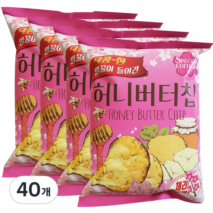 해태제과 허니버터칩 체리블라썸, 60g, 40개