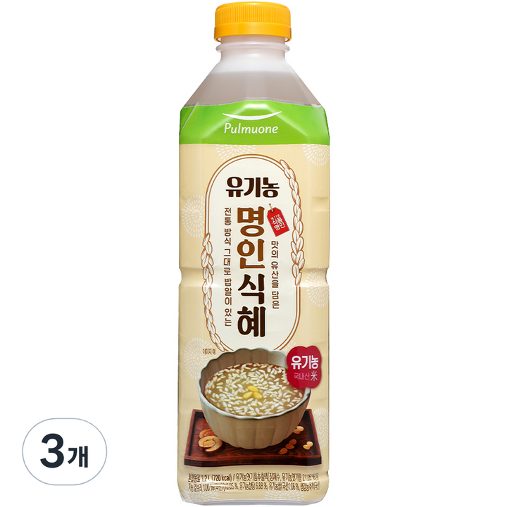 풀무원 유기농 명인식혜, 1.2L, 3개