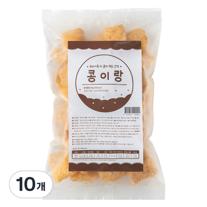 콩이랑 소포장 인절미과자, 90g, 10개