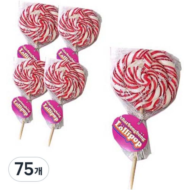 샤르봉봉 딸기맛 롤리팝, 50g, 75개