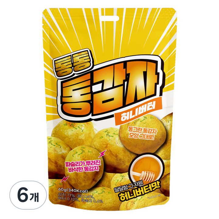 통통 통감자 허니버터맛 스낵, 6개, 60g