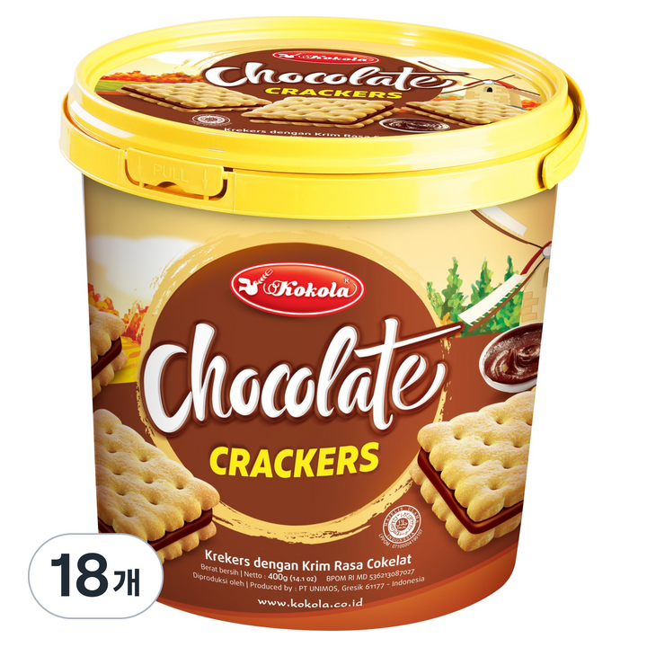 코코라 초코 샌드위치 크래커, 400g, 18개