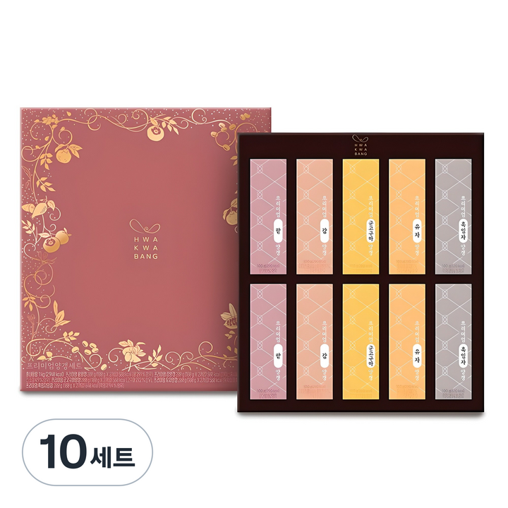 화과방 프리미엄 양갱 10p + 쇼핑백 세트, 10세트, 1kg