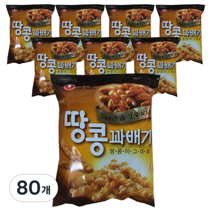 농심 땅콩꽈배기, 84g, 80개