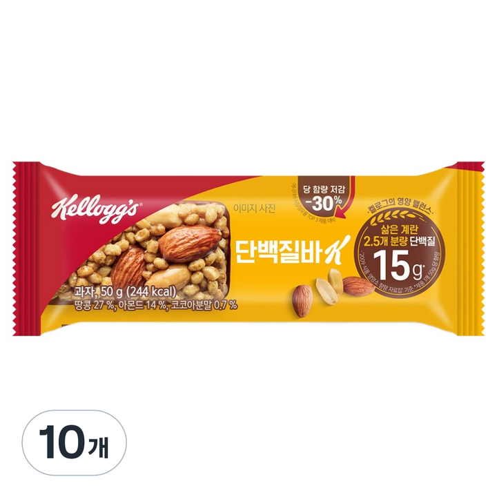 켈로그 단백질바 K, 50g, 10개
