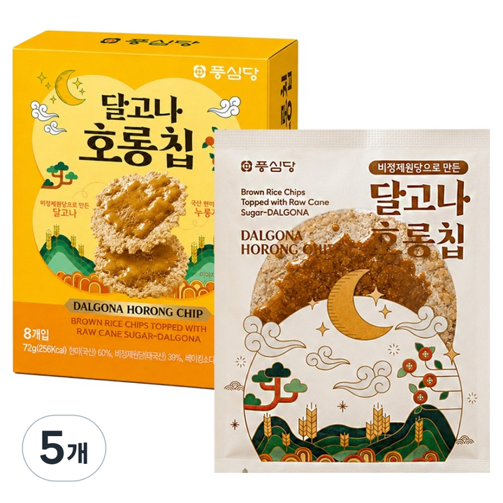 풍심당 달고나 호롱칩, 72g, 5개