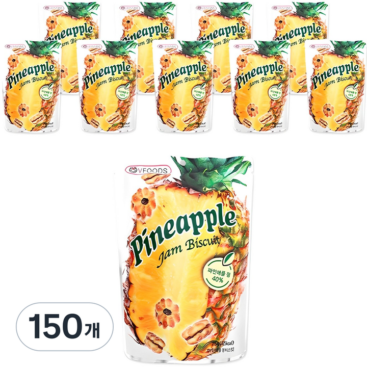 VFOODS 파인애플 잼 비스킷, 75g, 150개
