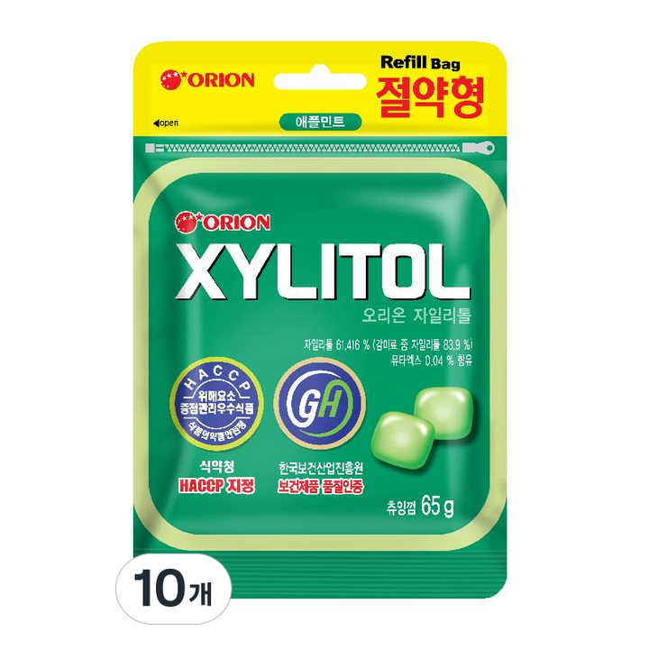 오리온 자일리톨 리필, 65g, 10개