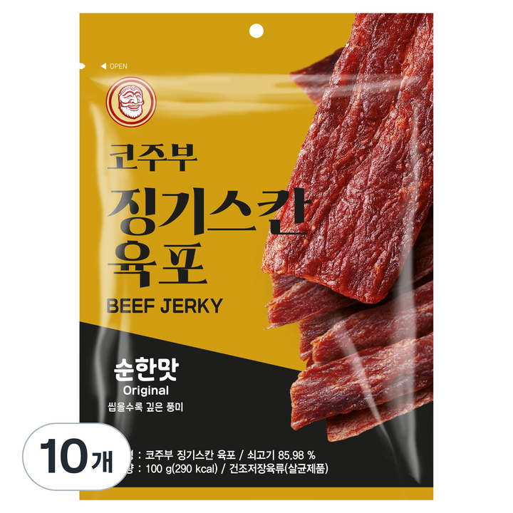 코주부 징기스칸 육포 순한맛, 10개, 100g