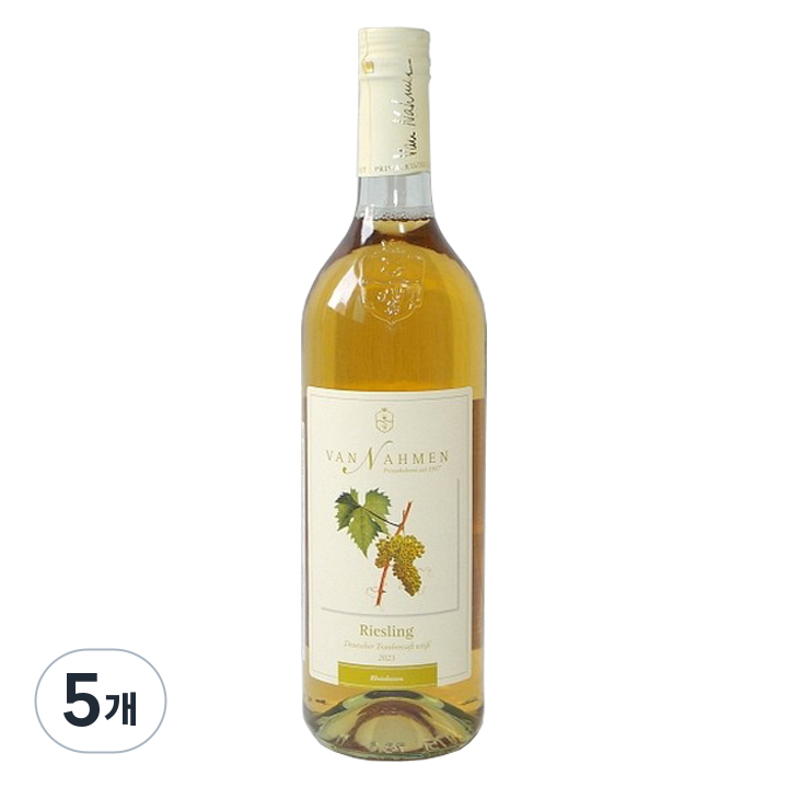 반나멘 유기농 리즐링 백포도 주스, 750ml, 5개